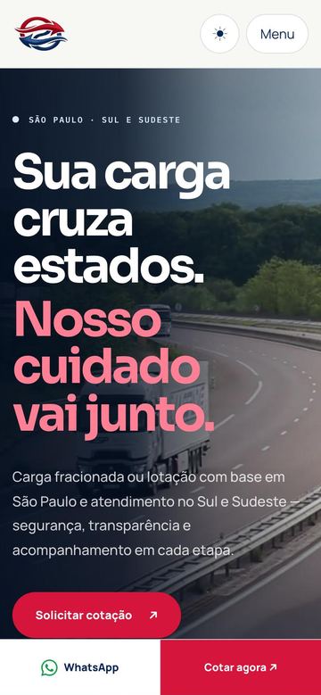 O mesmo site no celular