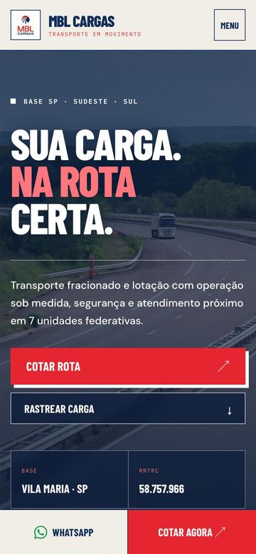 O mesmo site no celular